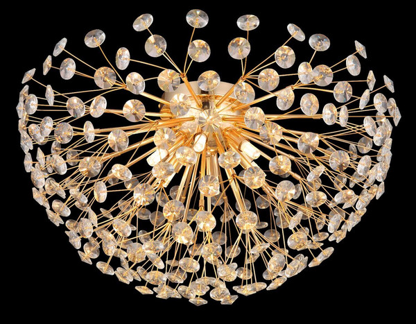 Globo LED Deckenleuchte Katrina 6-flammig G9 LED 6x 3,5W warmweiss Goldfarben klar Metall K9 Kristalle Ø60cm