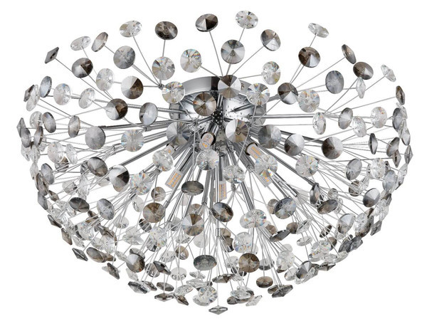 Globo LED Deckenleuchte Katrina 6-flammig G9 LED 6x 3,5W warmweiss Verchromt rauchfarben Metall K9 Kristalle Ø60cm
