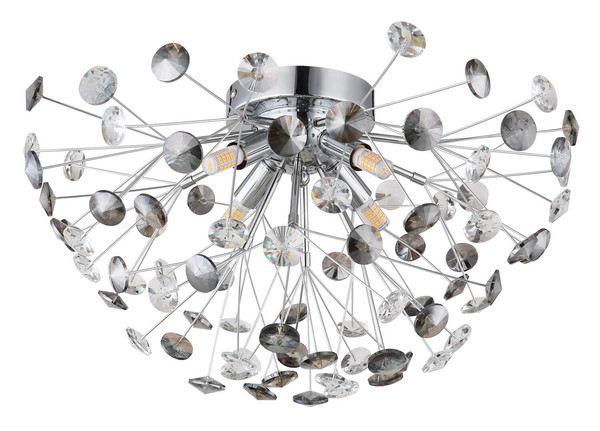 Globo Katrina G9 Deckenleuchte 4-fach 3,50W Warmweiß Verchromt, Metall Ø45cm 64135DC