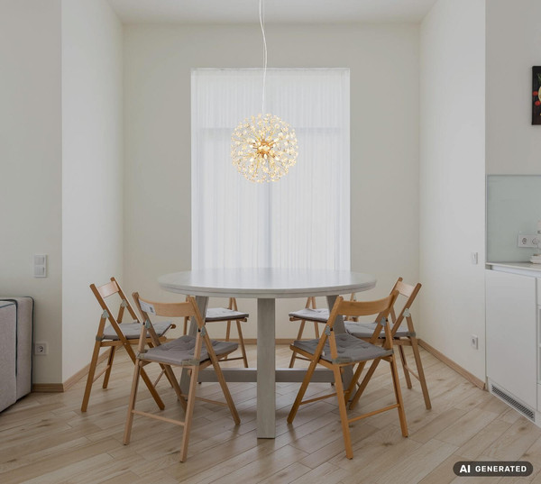 Globo LED Kronleuchter Katrina 8-flammig G9 LED 8x 3,5W warmweiss Goldfarben klar Metall K9 Kristalle Ø40cm