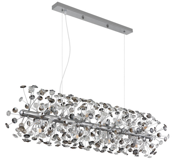 Globo Katrina G9 Luster 12-fach 3,50W Warmweiß Verchromt, Metall 150cm 64135H4C