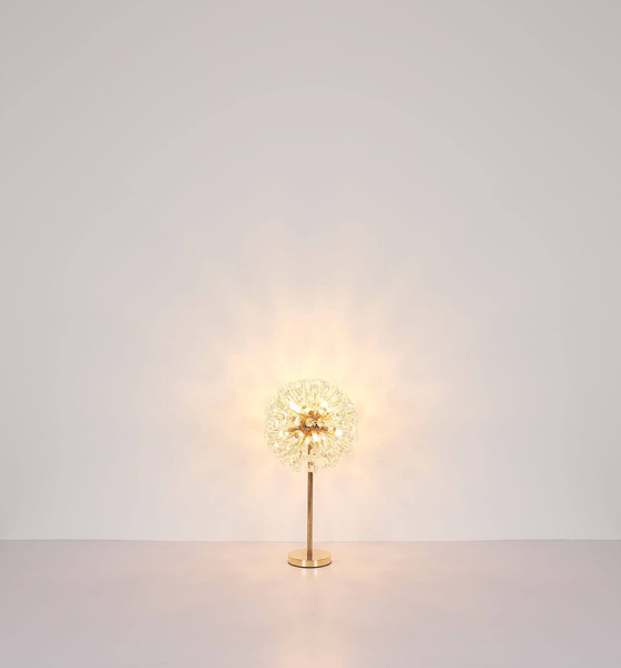 Globo LED Tischleuchte Katrina 8-flammig G9 LED 8x 3,5W warmweiss Verchromt rauchfarben Metall K9 Kristalle Ø35cm