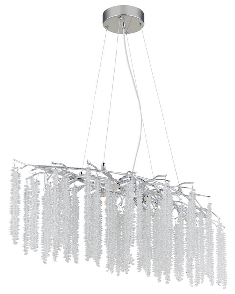 Globo Kronleuchter Laverne 9-flammig G9 Verchromt klar Metall Glaskristalle 120x100cm
