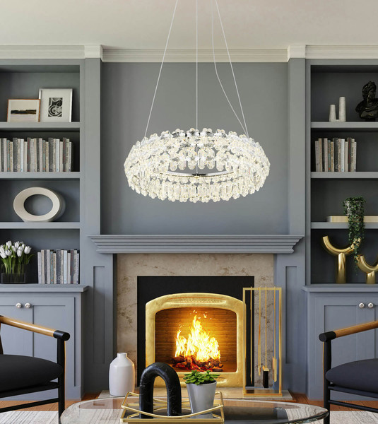 Globo Diann LED Hängeleuchte 50W Neutralweiß Verchromt, Metall Ø60cm 64140H