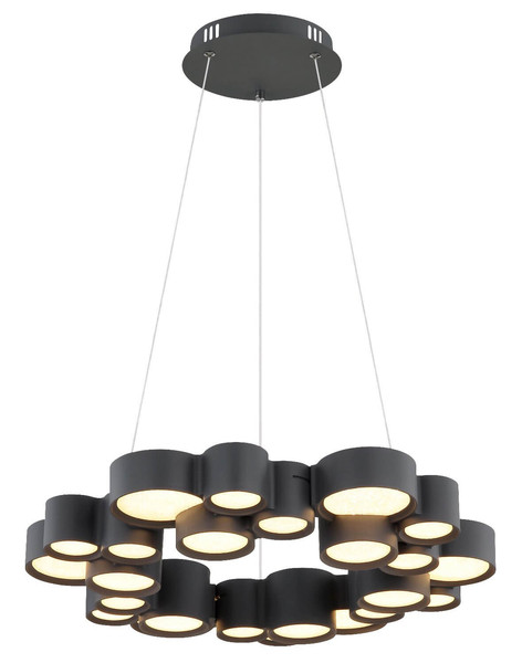 Globo LED Pendelleuchte Darla 36W warmweiss Anthrazit matt Metall Ø59cm