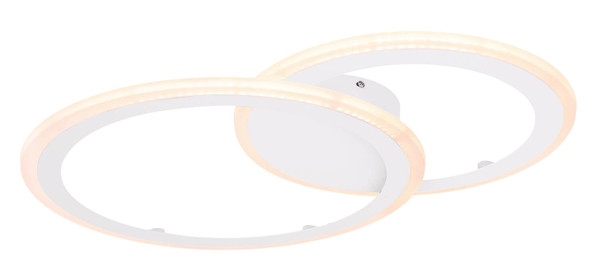 Globo Fenna LED Deckenleuchte 40W CCT Weiß, Metall Fernbedienung Nachtlicht Memoryfunktion 6cm 67120-40