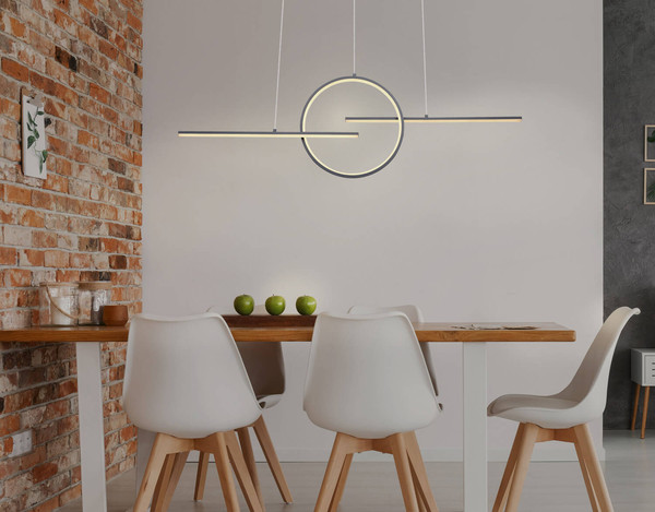 Globo Barral LED Hängeleuchte 50W CCT Graphit, Metall Fernbedienung Nachtlicht Memoryfunktion 150cm 67121-50G