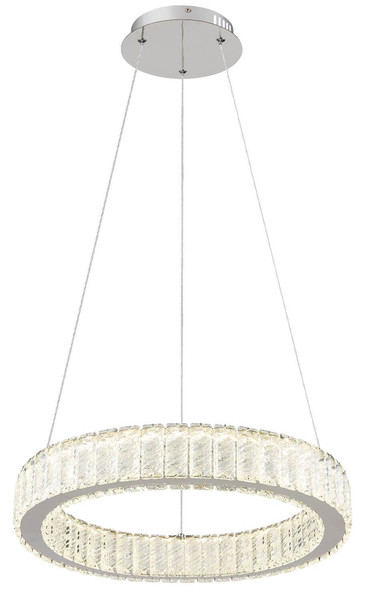 Globo LED Pendelleuchte Mucky 50W dimmbar Fernbedienung CCT warm-/tageslichtweiss Verchromt klar Metall K5 Kristalle Ø50cm