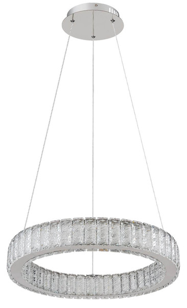 Globo LED Pendelleuchte Mucky 50W dimmbar Fernbedienung CCT warm-/tageslichtweiss Verchromt klar Metall K5 Kristalle Ø50cm