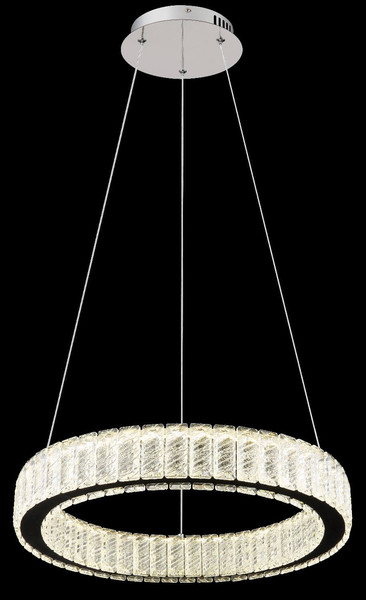 Globo LED Pendelleuchte Mucky 50W dimmbar Fernbedienung CCT warm-/tageslichtweiss Verchromt klar Metall K5 Kristalle Ø50cm