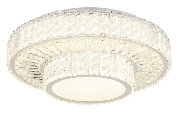 Globo LED Deckenleuchte Mucky 50W dimmbar Fernbedienung CCT warm-/tageslichtweiss Verchromt klar Metall K5 Kristalle Ø50cm