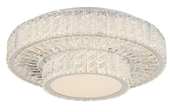 Globo LED Deckenleuchte Mucky 50W dimmbar Fernbedienung CCT warm-/tageslichtweiss Verchromt klar Metall K5 Kristalle Ø50cm