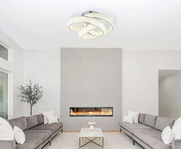 Globo Mucky LED Deckenleuchte 78W CCT Verchromt, Metall Fernbedienung Nachtlicht Memoryfunktion Ø60cm 67162D