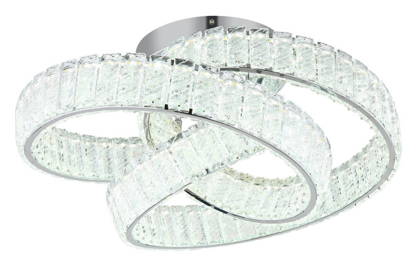 Globo Mucky LED Deckenleuchte 78W CCT Verchromt, Metall Fernbedienung Nachtlicht Memoryfunktion Ø60cm 67162D