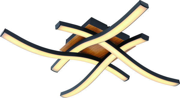 Globo Evita LED Deckenleuchte 20W Warmweiß Schwarz, Metall 7,5cm 67171-20