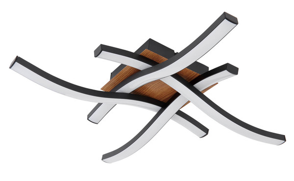 Globo Evita LED Deckenleuchte 20W Warmweiß Schwarz, Metall 7,5cm 67171-20