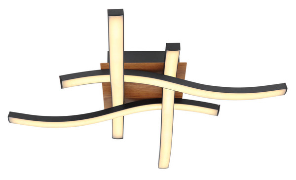 Globo Evita LED Deckenleuchte 20W Warmweiß Schwarz, Metall 7,5cm 67171-20