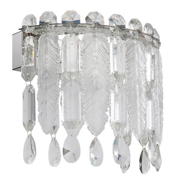 Globo LED Wandleuchte Klunka 12W dimmbar CCT warm-/neutral-/tageslichtweiss Verchromt klar Metall K5 Kristalle 28x24,5cm