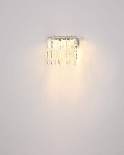 Globo LED Wandleuchte Klunka 12W dimmbar CCT warm-/neutral-/tageslichtweiss Verchromt klar Metall K5 Kristalle 28x24,5cm