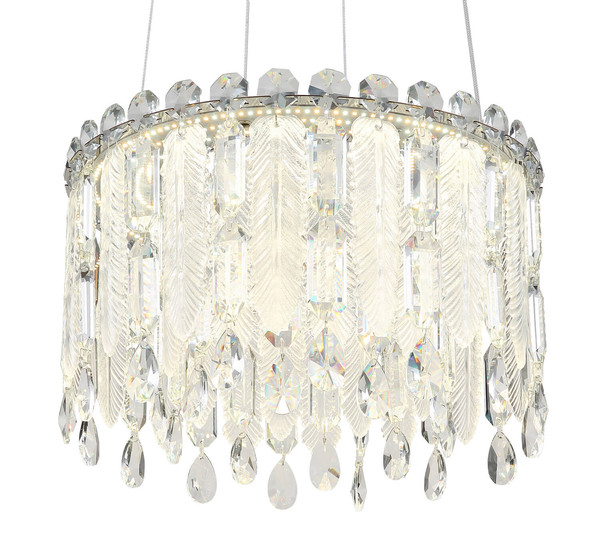 Globo Klunka LED Hängeleuchte 38W CCT Verchromt, Metall Fernbedienung Nachtlicht Memoryfunktion Ø39,5cm 67176-38