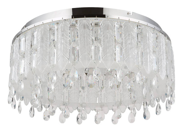 Globo LED Deckenleuchte Klunka 58W dimmbar Fernbedienung CCT warm-/tageslichtweiss Verchromt klar Metall K5 Kristalle Ø58,5cm