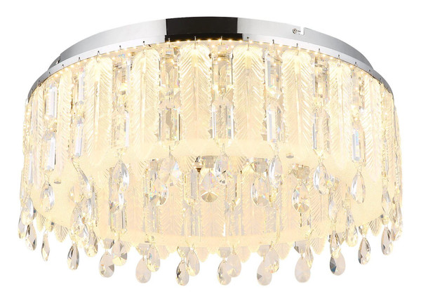 Globo LED Deckenleuchte Klunka 58W dimmbar Fernbedienung CCT warm-/tageslichtweiss Verchromt klar Metall K5 Kristalle Ø58,5cm
