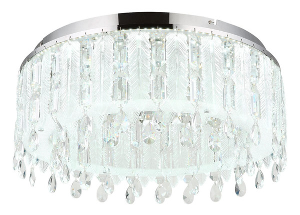 Globo LED Deckenleuchte Klunka 58W dimmbar Fernbedienung CCT warm-/tageslichtweiss Verchromt klar Metall K5 Kristalle Ø58,5cm