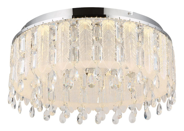 Globo LED Deckenleuchte Klunka 58W dimmbar Fernbedienung CCT warm-/tageslichtweiss Verchromt klar Metall K5 Kristalle Ø58,5cm