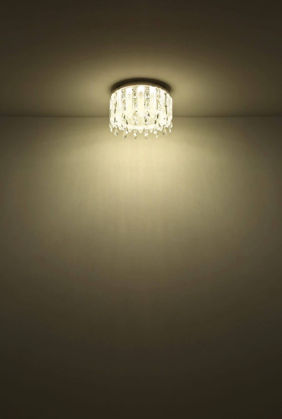 Globo LED Deckenleuchte Klunka 58W dimmbar Fernbedienung CCT warm-/tageslichtweiss Verchromt klar Metall K5 Kristalle Ø58,5cm