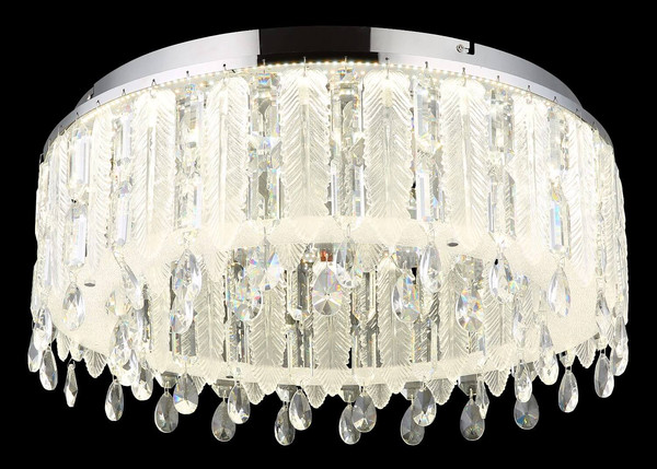 Globo LED Deckenleuchte Klunka 58W dimmbar Fernbedienung CCT warm-/tageslichtweiss Verchromt klar Metall K5 Kristalle Ø58,5cm