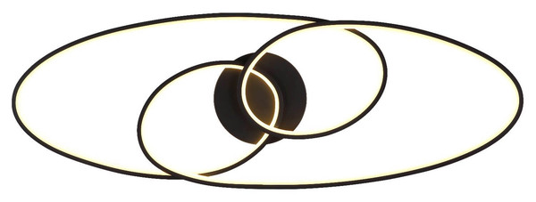 Globo LED Deckenleuchte Spira 40W warmweiss Schwarz matt Metall Aluminium 85x30cm