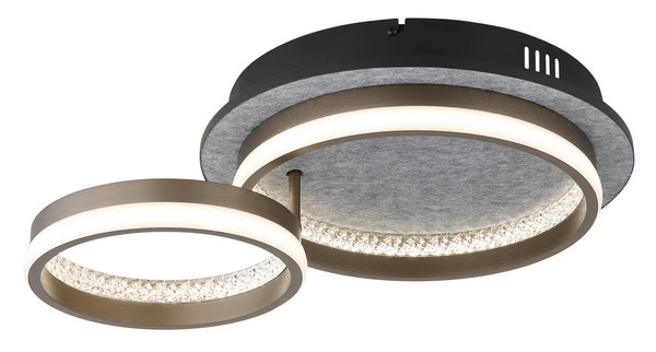 Globo Della LED Deckenleuchte 30W CCT Schwarz Matt, Metall Nachtlicht Memoryfunktion 14cm 67179D1