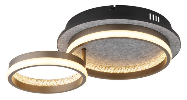 Globo Della LED Deckenleuchte 30W CCT Schwarz Matt, Metall Nachtlicht Memoryfunktion 14cm 67179D1