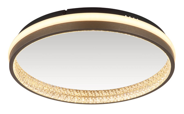 Globo Della LED Deckenleuchte 40W CCT Schwarz Matt, Metall Nachtlicht Memoryfunktion Ø39,7cm 67179D