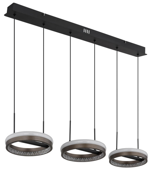 Globo Della LED Hängeleuchte 40W CCT Schwarz Matt, Metall Nachtlicht Memoryfunktion Ø20,6cm 67179H2