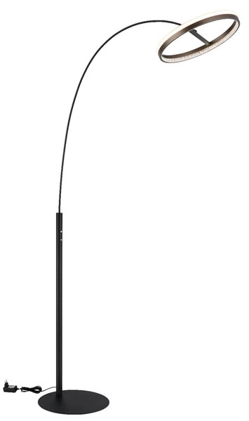 Globo LED Stehleuchte Della 24W dimmbar CCT warm-/neutral-/tageslichtweiss Schwarz matt grau dunkel Metall Aluminium 190cm