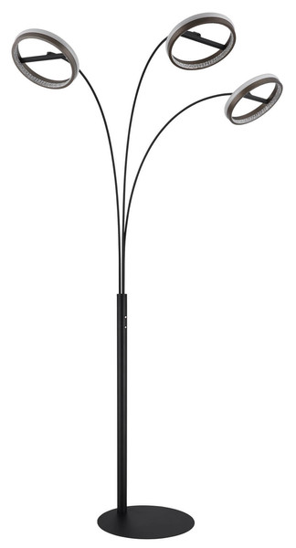 Globo Della LED Stehleuchte 48W CCT Schwarz Matt, Metall Memoryfunktion Ø23,8cm 67179S1