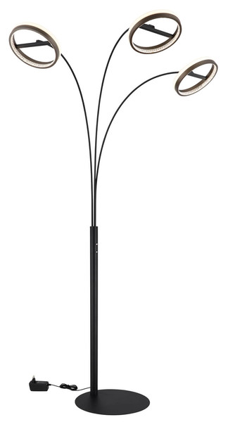 Globo Della LED Stehleuchte 48W CCT Schwarz Matt, Metall Memoryfunktion Ø23,8cm 67179S1