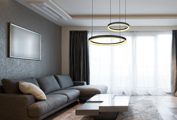 Globo Augusto LED Hängeleuchte 50W CCT Schwarz Matt, Metall Fernbedienung Nachtlicht Memoryfunktion 150cm 67189H1