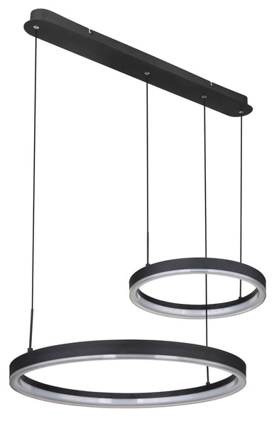 Globo Augusto LED Hängeleuchte 50W CCT Schwarz Matt, Metall Fernbedienung Nachtlicht Memoryfunktion 150cm 67189H1