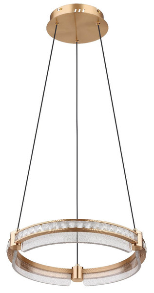 Globo LED Pendelleuchte Blondie 36W dimmbar Fernbedienung CCT warm-/tageslichtweiss Goldfarben klar Metall K5 Kristalle Ø40cm