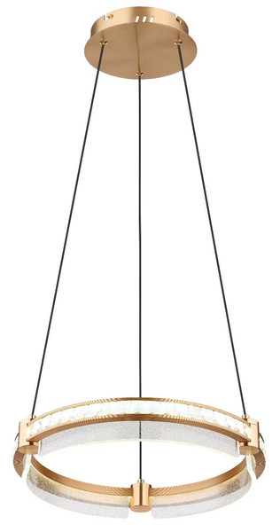 Globo LED Pendelleuchte Blondie 36W dimmbar Fernbedienung CCT warm-/tageslichtweiss Goldfarben klar Metall K5 Kristalle Ø40cm