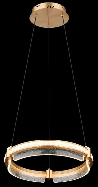 Globo LED Pendelleuchte Blondie 36W dimmbar Fernbedienung CCT warm-/tageslichtweiss Goldfarben klar Metall K5 Kristalle Ø40cm