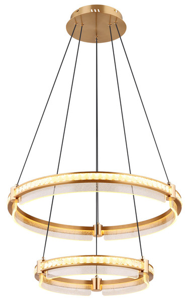 Globo Blondie LED Hängeleuchte 78W CCT Goldfarben, Metall Fernbedienung Nachtlicht Memoryfunktion 120cm 67196-78H