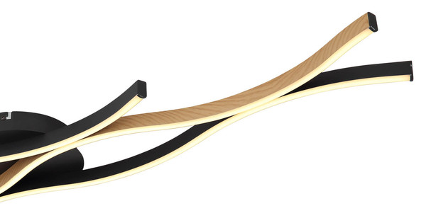 Globo Geronimo LED Deckenleuchte 35W Warmweiß Schwarz Matt, Metall 6cm 67206DW