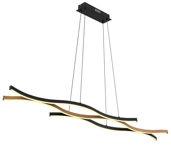 Globo Geronimo LED Hängeleuchte 35W Warmweiß Schwarz Matt, Metall 120cm 67206HW