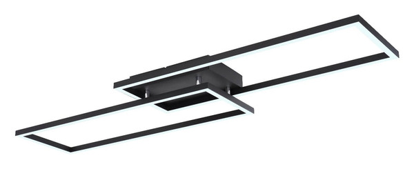 Globo LED Deckenleuchte Tatjana 36W CCT warm-/neutral-/tageslichtweiss Schwarz matt Metall 101x29cm