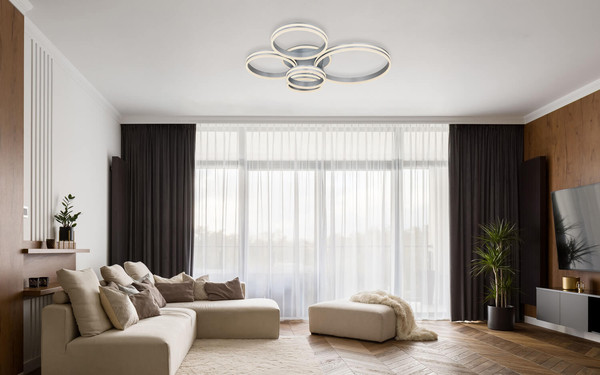 Globo Rubio LED Deckenleuchte 120W CCT Grau, Metall Fernbedienung Nachtlicht Memoryfunktion 20cm 67260-120