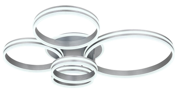 Globo Rubio LED Deckenleuchte 120W CCT Grau, Metall Fernbedienung Nachtlicht Memoryfunktion 20cm 67260-120