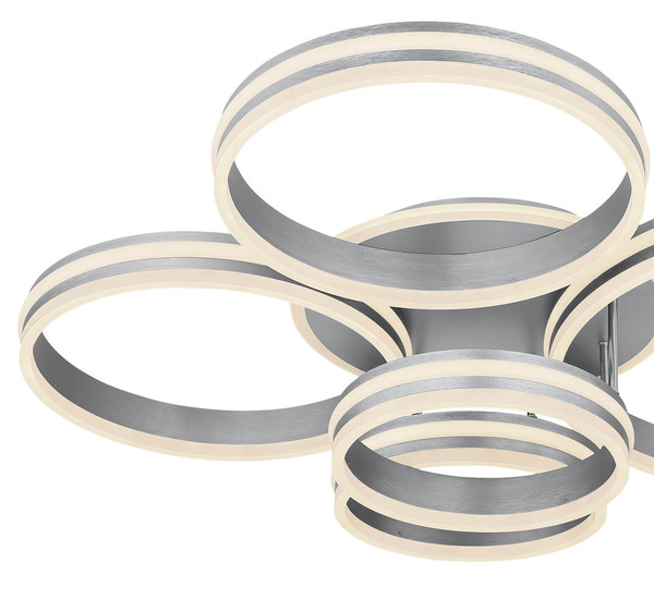 Globo Rubio LED Deckenleuchte 120W CCT Grau, Metall Fernbedienung Nachtlicht Memoryfunktion 20cm 67260-120